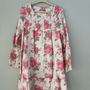 NWOT SpearmintLove Smocked Ruffle Tiered Rose Dress